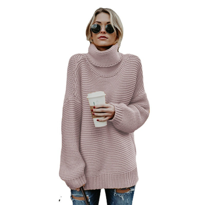 Damen Grobstrickpullover mit hochabschließendem Rollkragen und lässiger Passform Drune