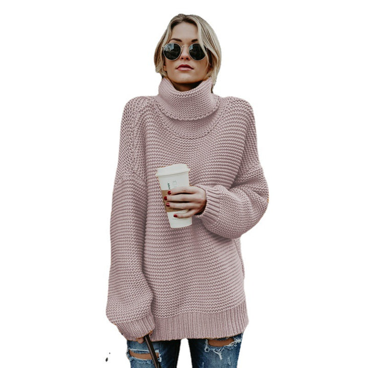 Damen Grobstrickpullover mit hochabschließendem Rollkragen und lässiger Passform Drune
