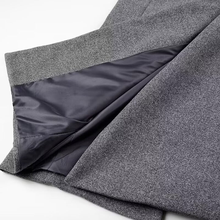 Damen Langmantel aus Wollmix mit Oversize-Silhouette, Schalkragen und aufgesetzten Taschen Drune
