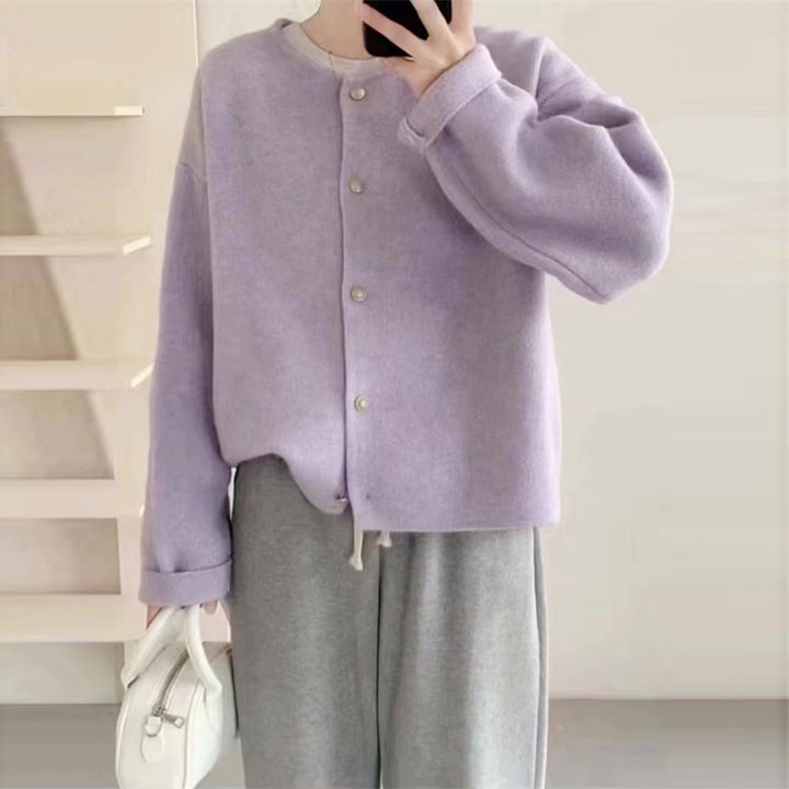 Damen kuscheliger Strickcardigan mit edlen Knöpfen und weitem Schnitt Drune