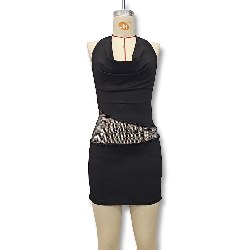 Damen Figurbetontes Minikleid mit elegantem Neckholder und raffinierter Drapierung Drune