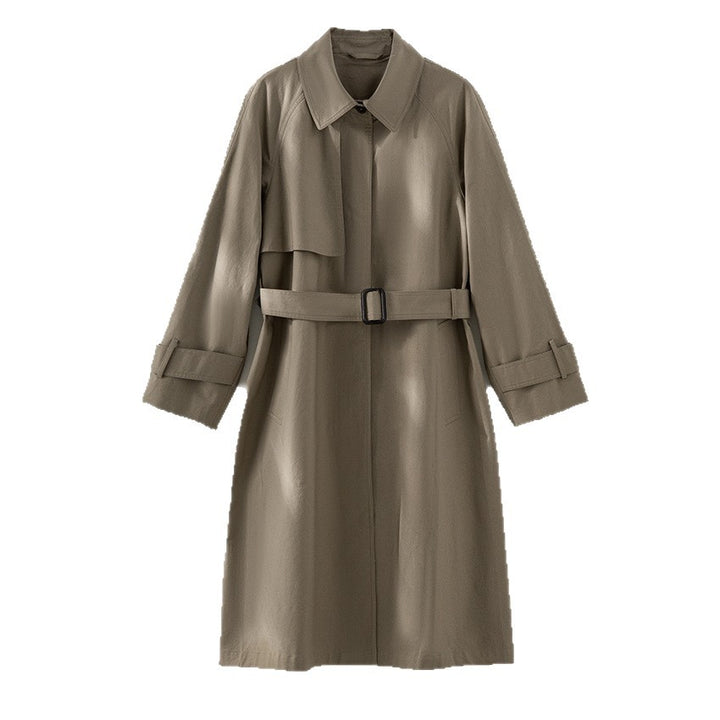 Damen Klassischer Trenchcoat mit Gürtel und Sturmblende Drune