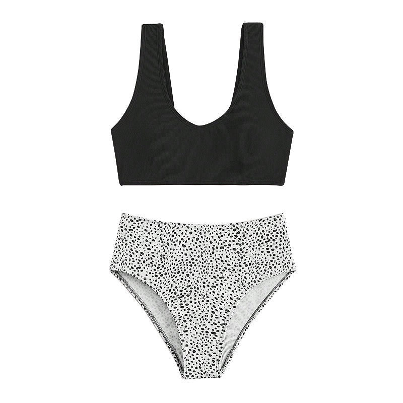 Damen Hochtailliertes Bikini-Set mit strukturiertem Oberteil Drune