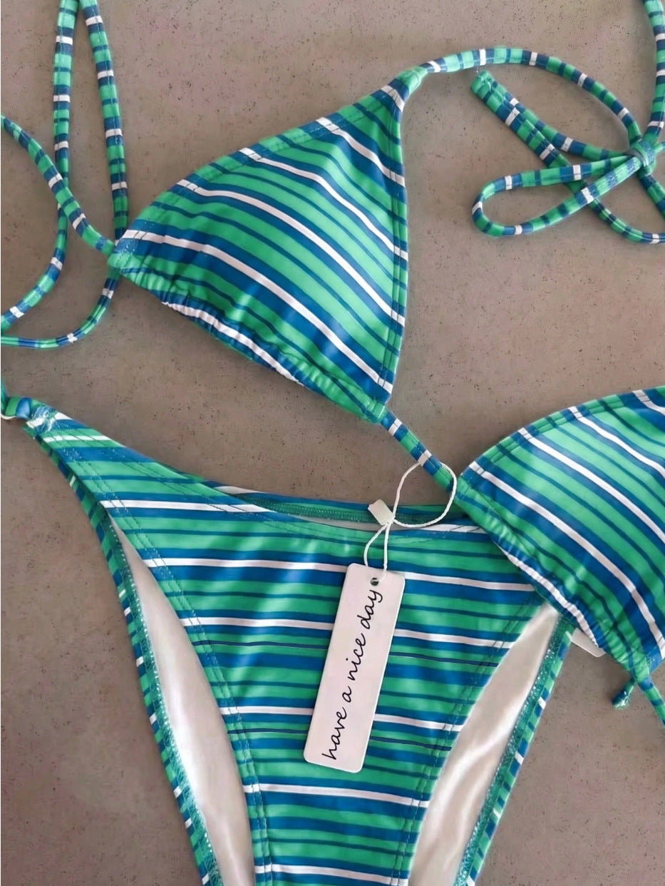 Damen Triangel-Bikini mit klassischem Punktmuster Drune