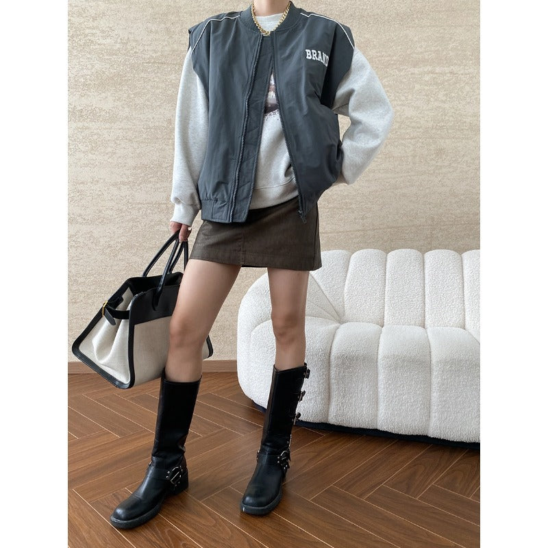 Damen lässige Bomberjacke im urbanen Stil mit praktischen Taschen und hochwertigem Material Drune