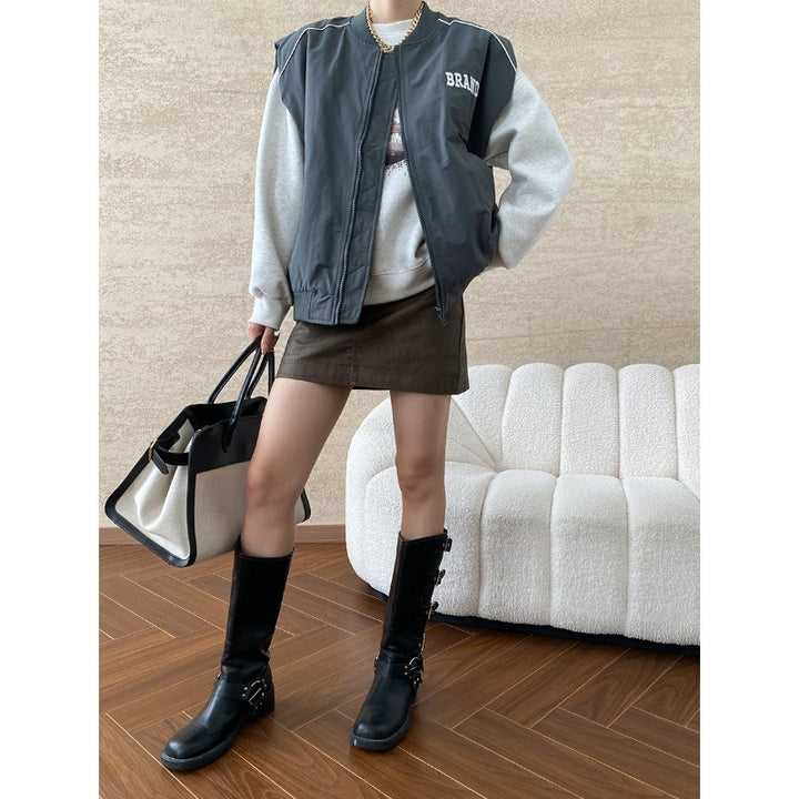 Damen lässige Bomberjacke im urbanen Stil mit praktischen Taschen und hochwertigem Material Drune