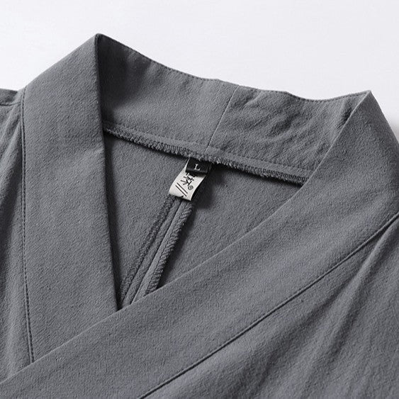 Damen locker fallende Kimono-Jacke mit Bindegürtel Drune