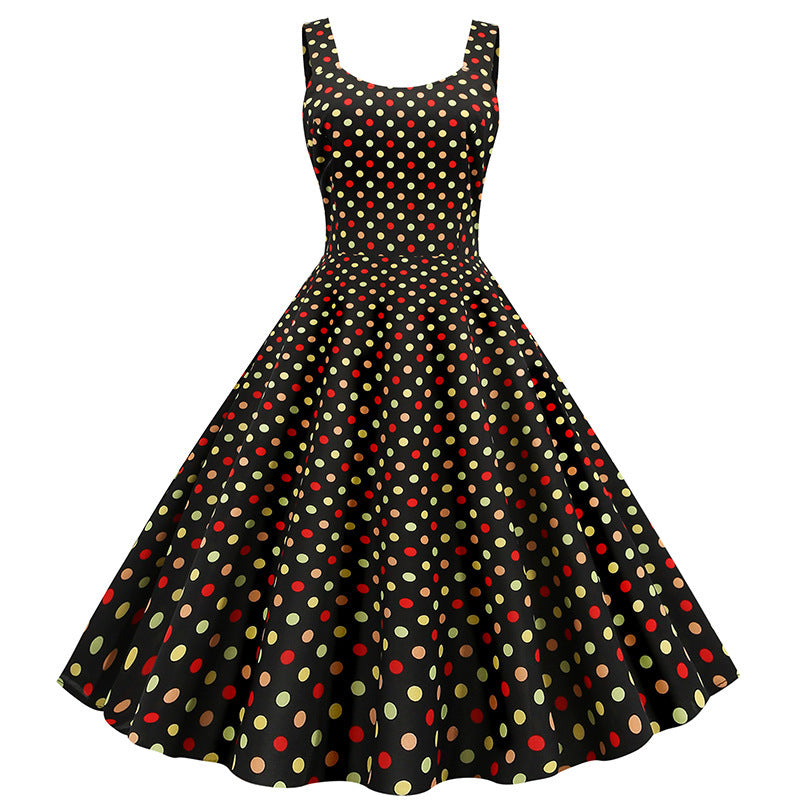 Damen Swing-Kleid mit verspieltem Polka-Dots-Design Drune