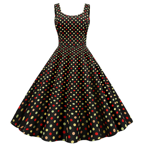Damen Swing-Kleid mit verspieltem Polka-Dots-Design Drune