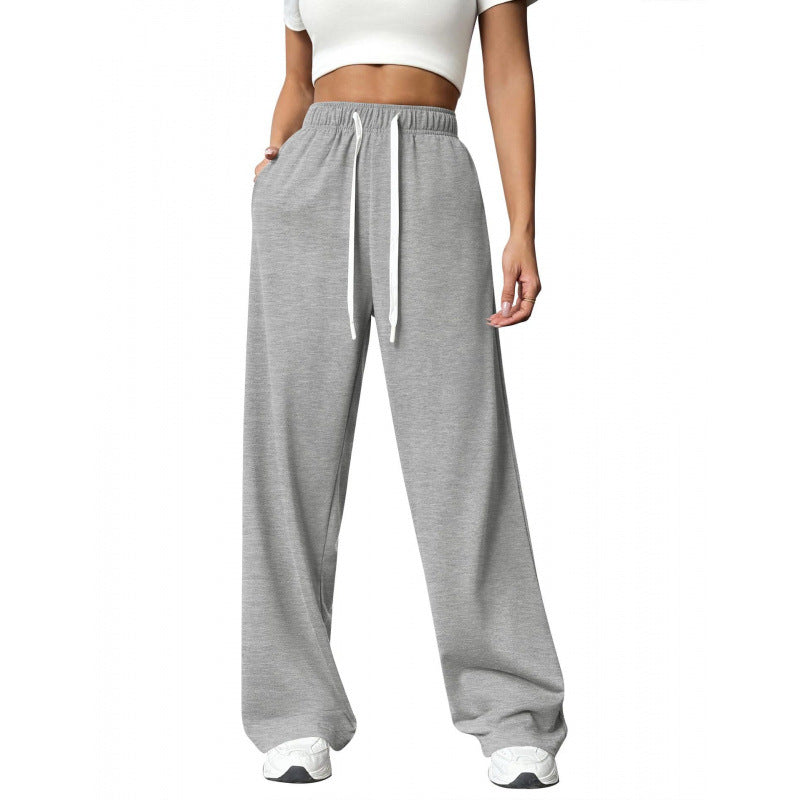 Damen Bequeme und lässige Freizeithose mit weitem Schnitt und elastischem Bund Drune