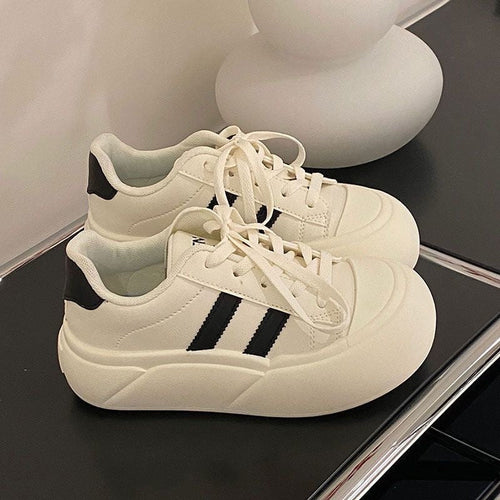 Damen modische Plattform Sneakers mit einzigartigem Schnürsystem Drune