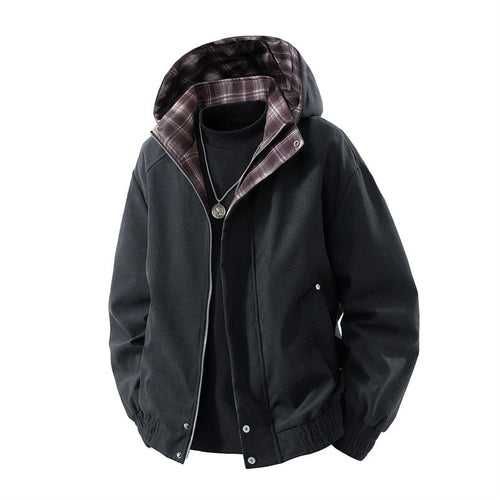 Herren Kapuzenjacke mit Karo-Futter Drune