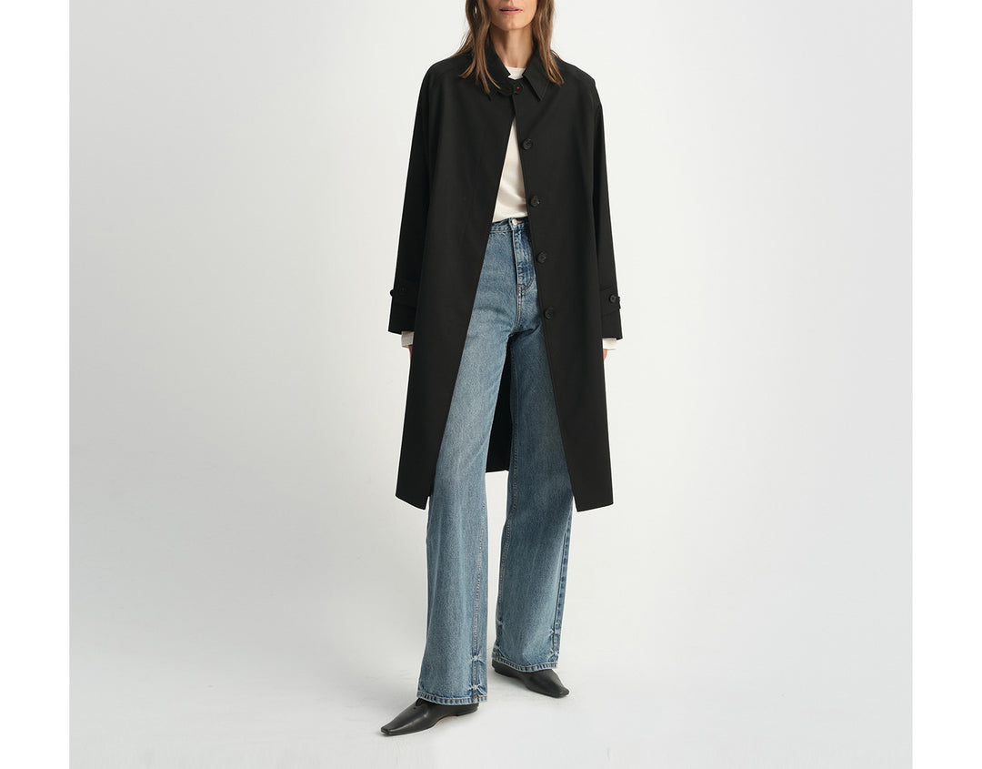 Damen Elegante lange Trenchcoat Drune
