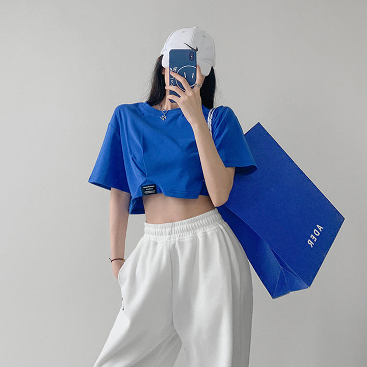 Damen Cropped T-Shirt mit lässigem Schnitt und modernen Details