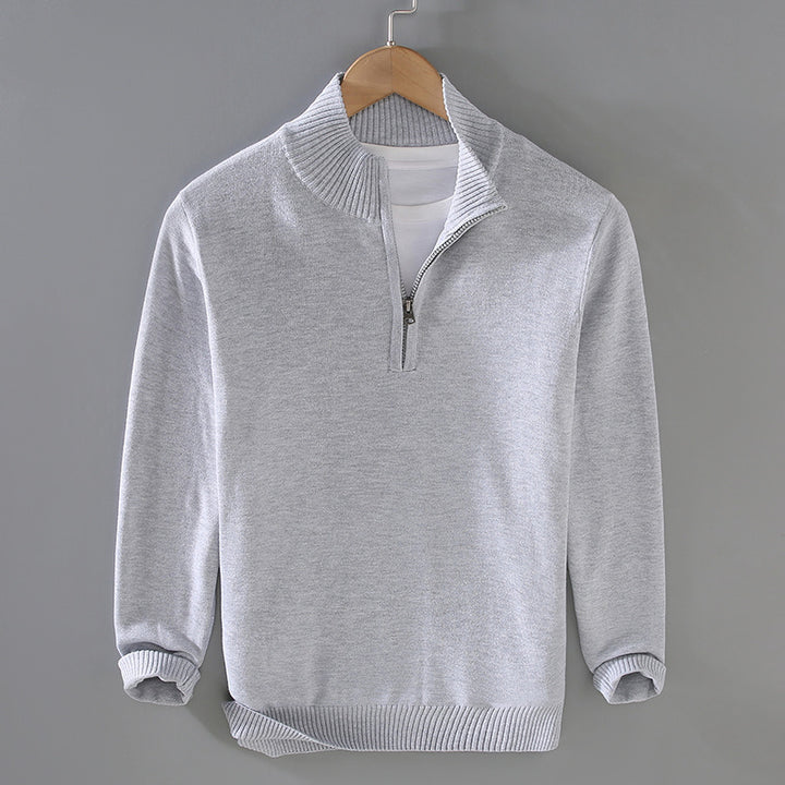 Herren komfortabler Pullover mit modernem Stehkragen und dezenter Reißverschlussöffnung Drune