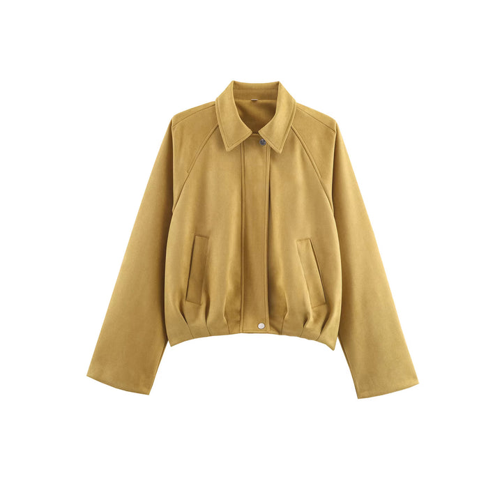 Damen Blousonjacke in Velours‑Optik mit Raglanärmeln und tailliertem Saum Drune