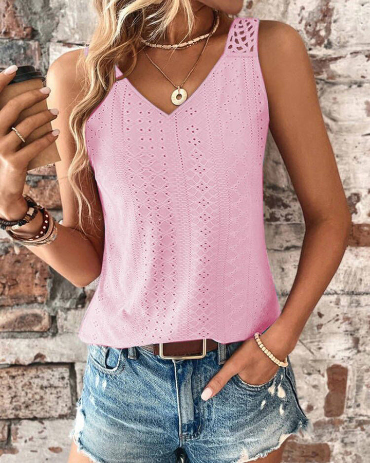 Damen luftiges Häkelshirt mit einzigartigem Rückendetail Drune
