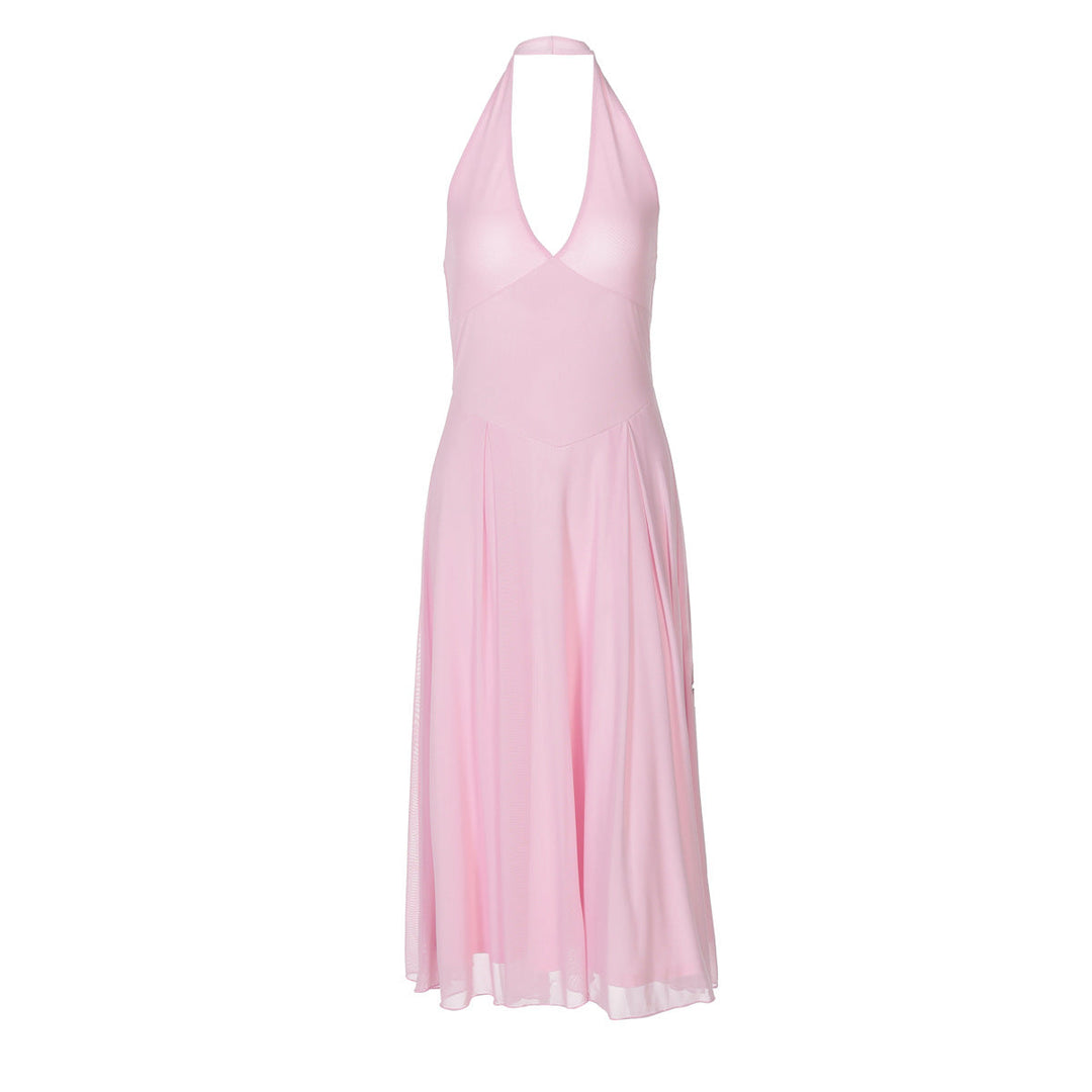 Damen Halter Maxikleid mit fließendem Schnitt Drune