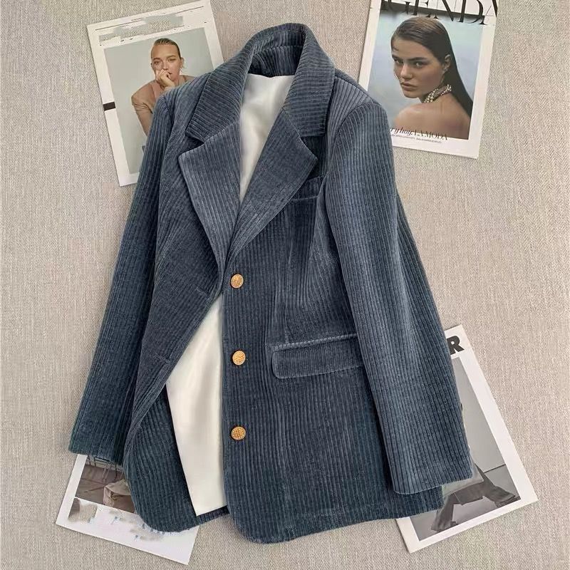 Damen Cord-Blazer mit elegantem Schnitt und hochwertigen Knopfdetails Drune