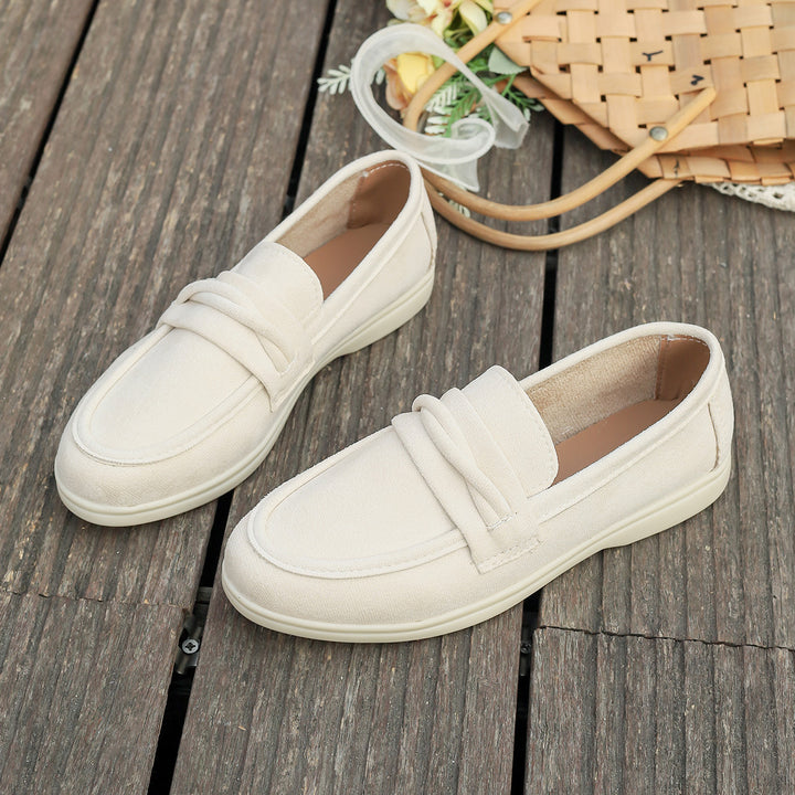Damen nan elegante Wildlederoptik-Loafer mit gepolstertem Komfortfußbett Drune
