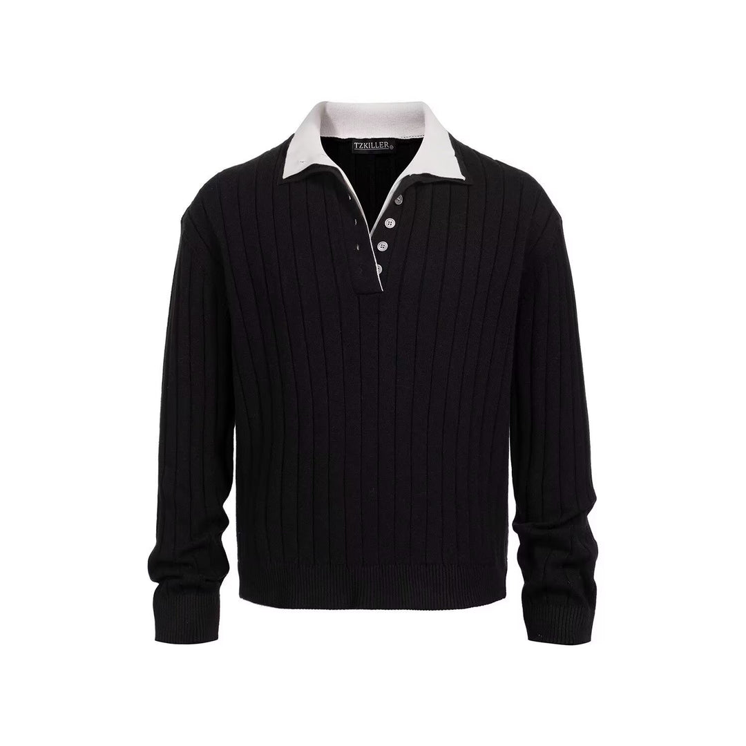 Herren Grobstrickpullover mit Polokragen Drune