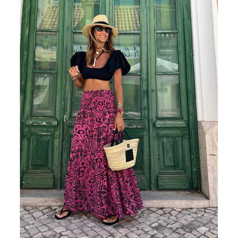 Damen Maxi-Rock mit floralem Muster Drune