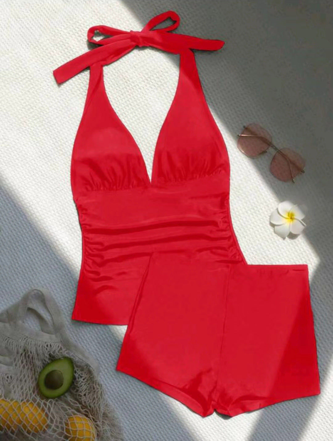 Damen Hochgeschnittener Tankini mit flexiblem Oberteil Drune