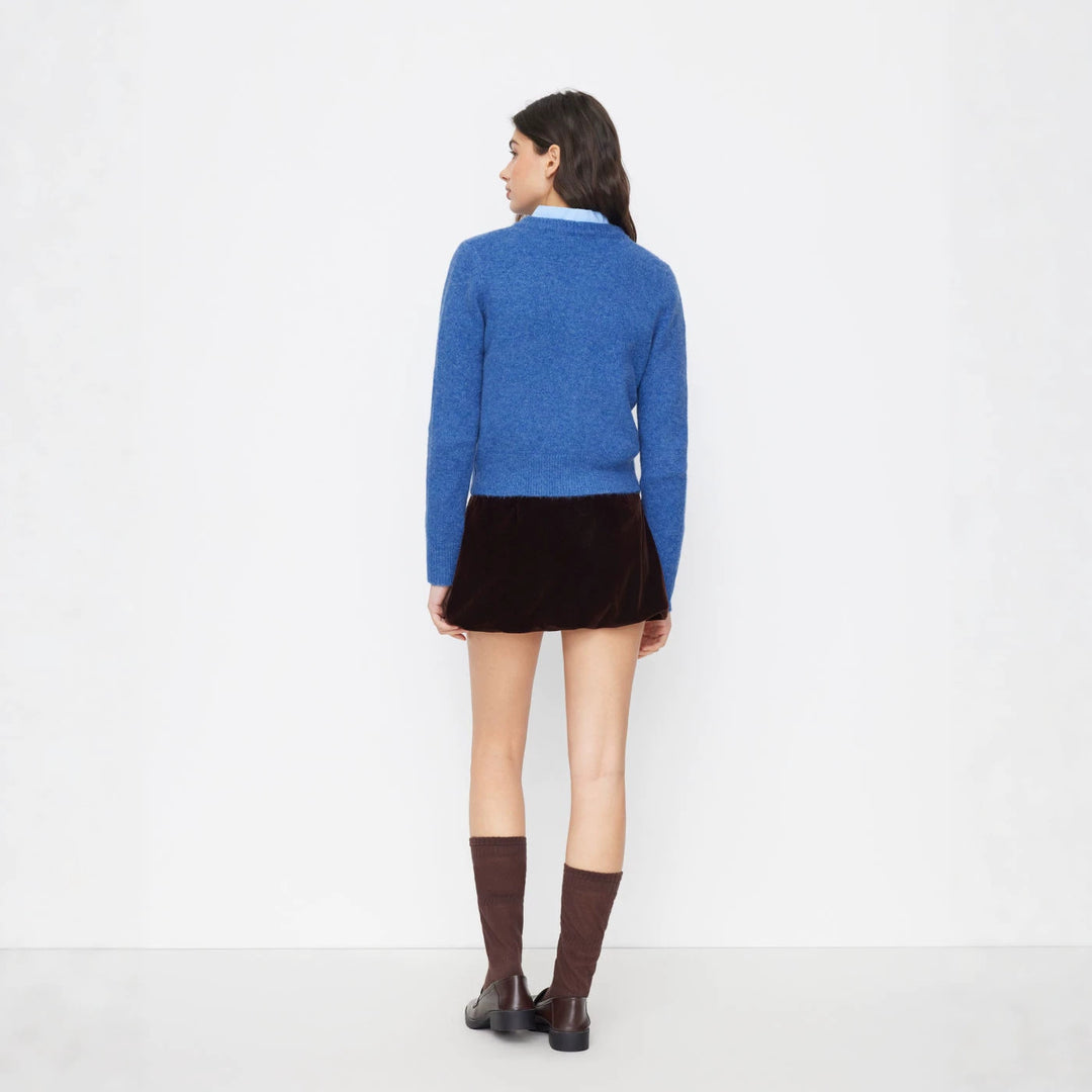 Damen Eleganter Kurzpullover mit Hemdkragen Drune