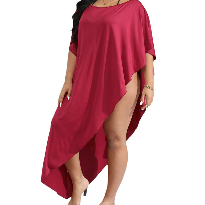 Damen luftiger Strandüberwurf mit elegantem asymmetrischen Schnitt Drune