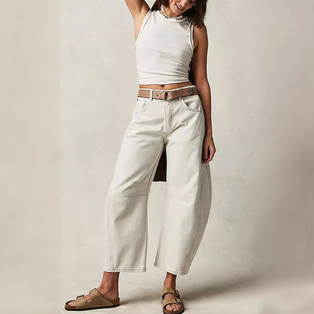 Damen Bequeme und lässige Jeans mit weitem Schnitt Drune