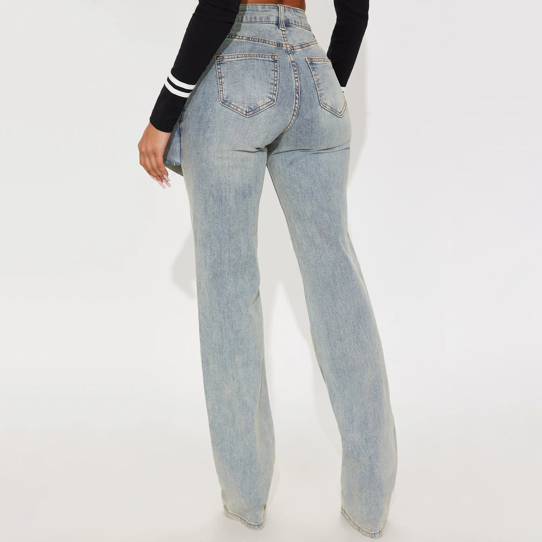 Damen Designer Jeans mit asymmetrischem Schnitt Drune