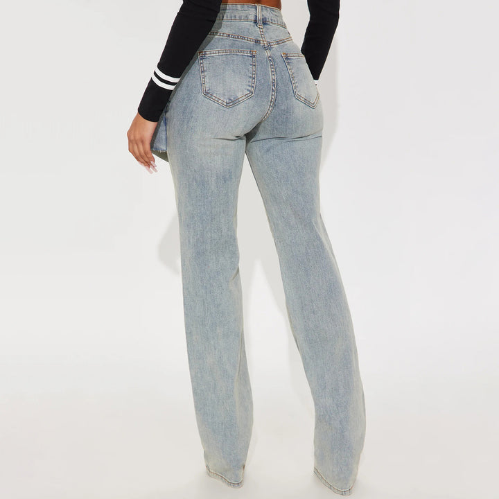 Damen Designer Jeans mit asymmetrischem Schnitt Drune