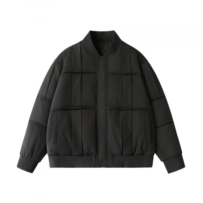 Unisex Boxy-wattierte Bomberjacke im Oversize-Cut mit geripptem Saum und Stehkragen Drune