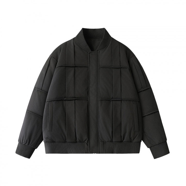 Unisex Boxy-wattierte Bomberjacke im Oversize-Cut mit geripptem Saum und Stehkragen Drune
