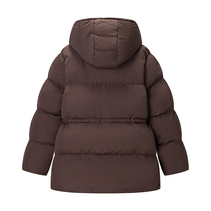 Damen Wattierte Pufferjacke mit Kapuze, taillierbarem Kordelzug und Zwei-Wege-Reißverschluss Drune