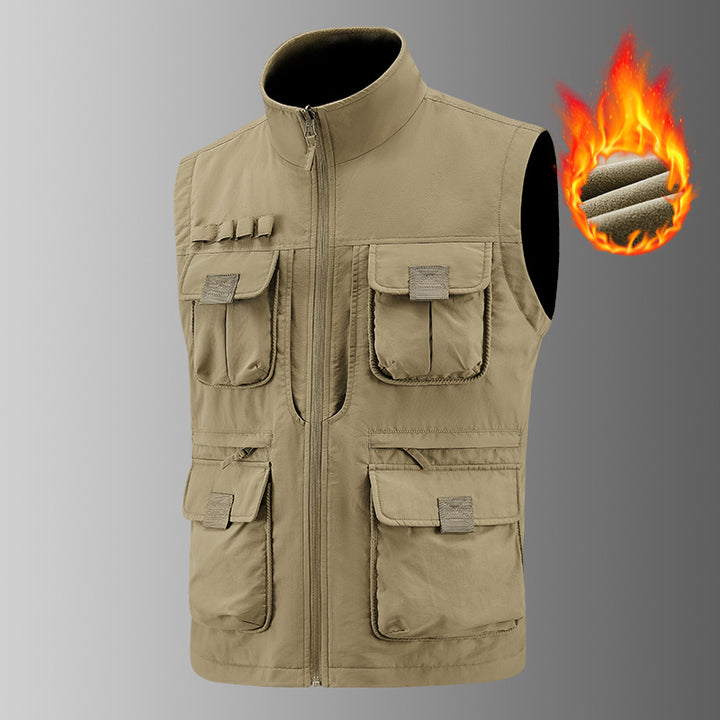 Herren Multifunktionale Utility‑Weste mit Fleecefutter & Mehrfach‑Taschen Drune
