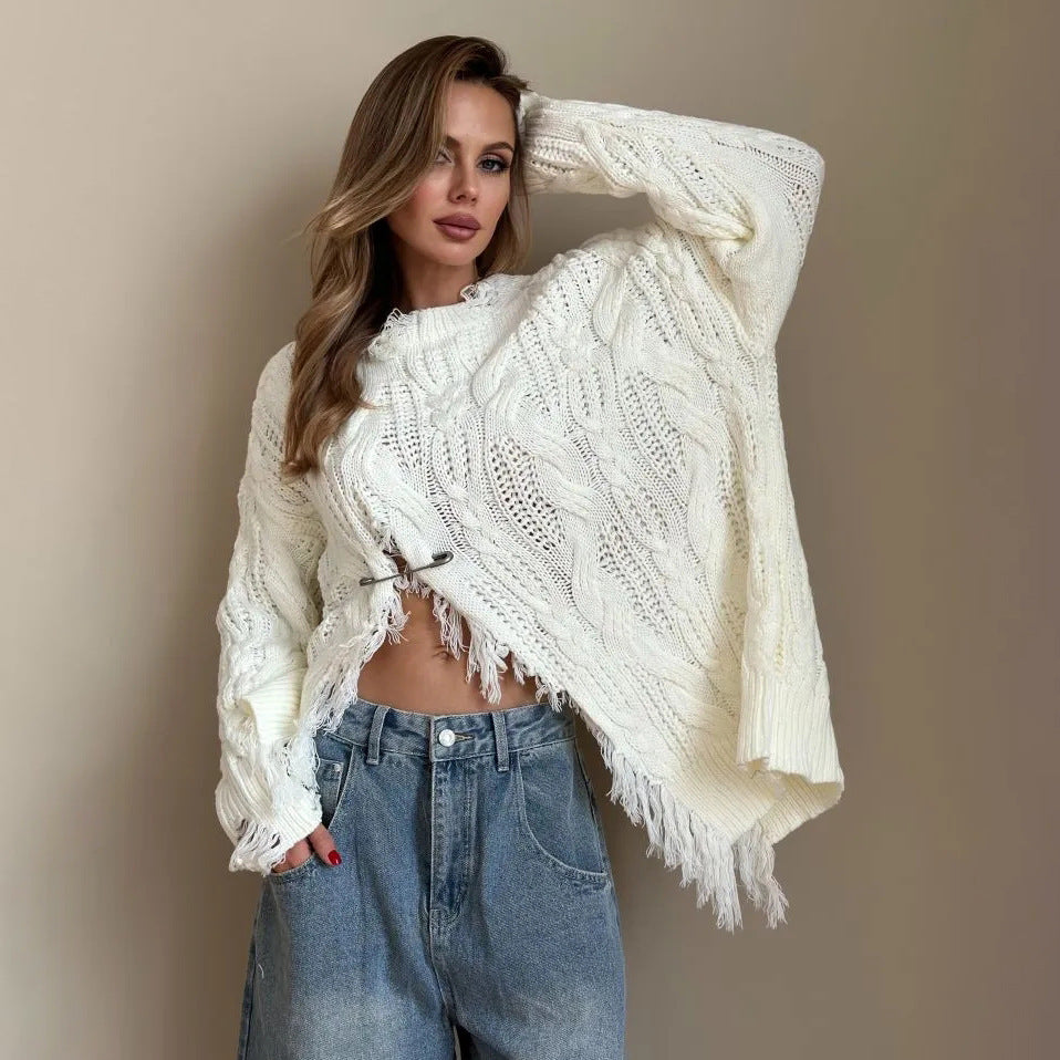 Damen Oversized Strickpullover Drune