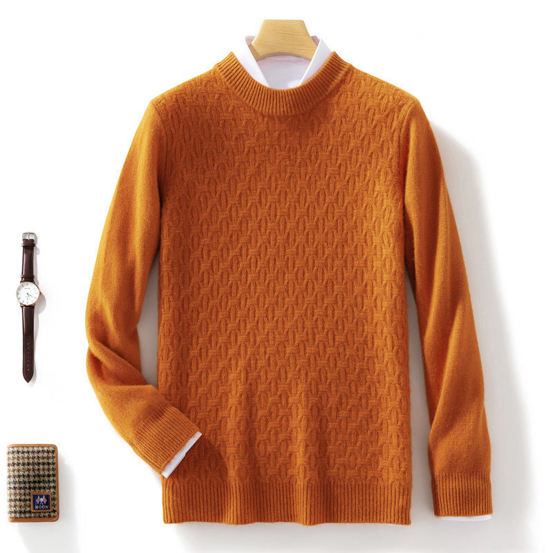 Damen Strukturierter Mockneck-Pullover im Kaschmir‑Look mit geometrischer Wabenstruktur Drune