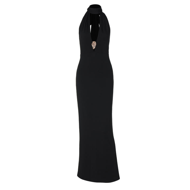 Damen Elegantes Halter-Maxikleid mit verführerischem Ausschnitt Drune