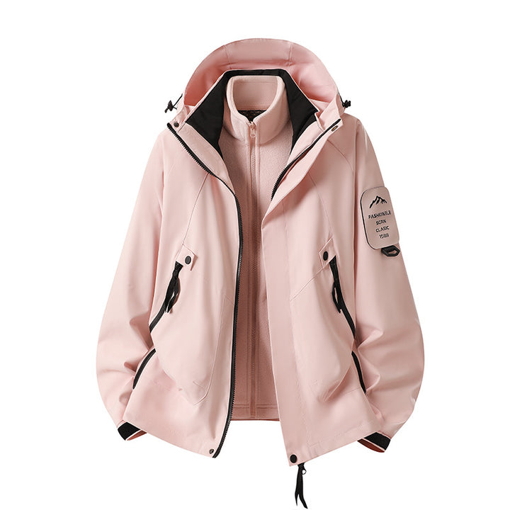 Herren Zwei-in-eins Wetterschutzjacke mit abnehmbarer Steppweste und verstellbarer Kapuze Drune