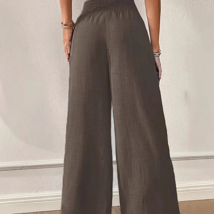 Damen Weite Sommerhose mit elastischem Bund und Taschen Drune