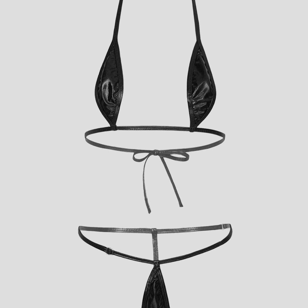 Damen Bikini-Set mit glänzendem Design und verstellbaren Trägern Drune