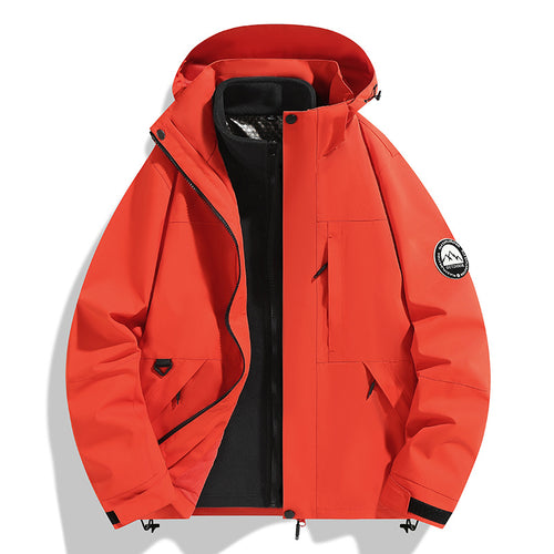 Damen zweilagige Softshell-Outdoorjacke mit herausnehmbarer Fleece-Innenjacke und Kapuze Drune