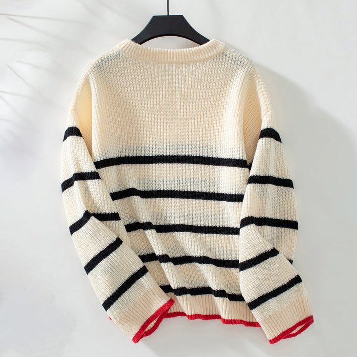 Drune | Gestreifter Strickpullover Mit Weichem Material
