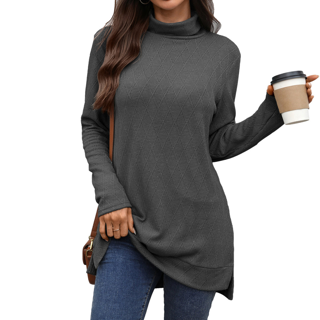 Damen Langarm Sweater mit Stehkragen Drune