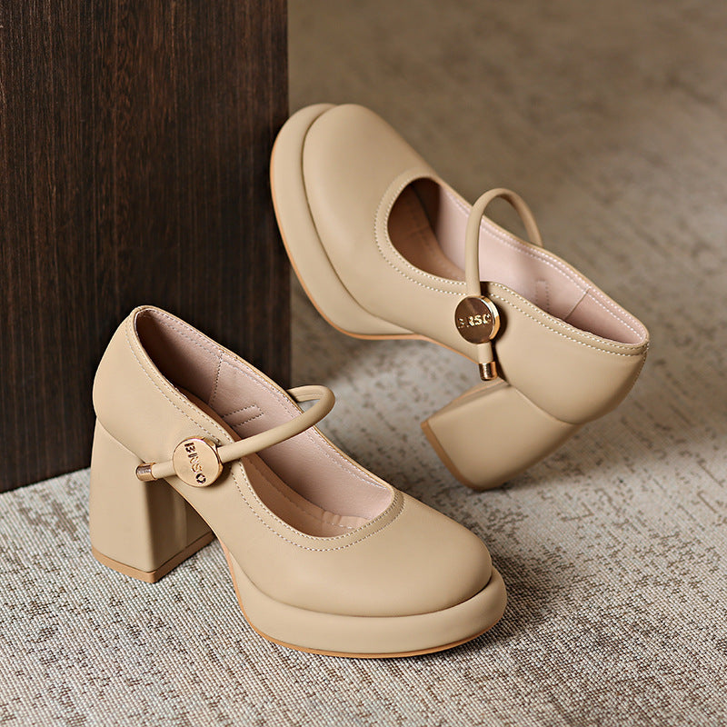 Damen Mary Jane Schuhe mit komfortablem Blockabsatz Drune