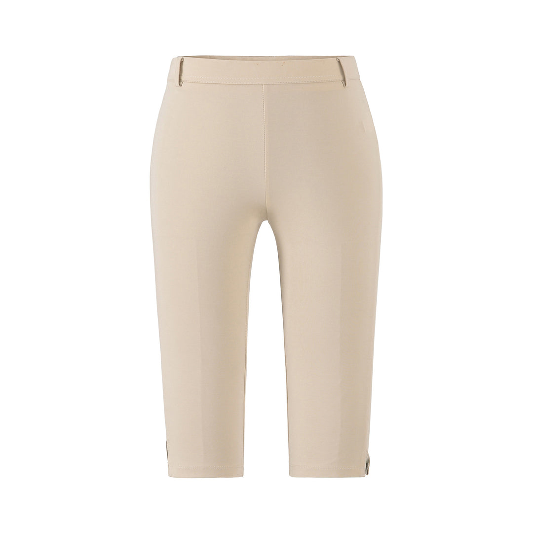 Damen Capri-Stretchhose mit hohem Bund, schmaler Silhouette und Bein-Schlitz Drune
