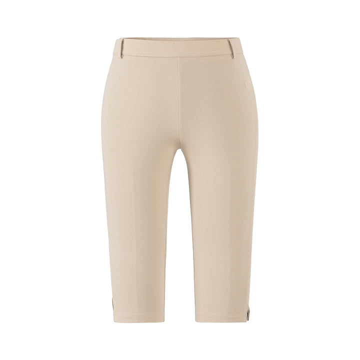 Damen Capri-Stretchhose mit hohem Bund, schmaler Silhouette und Bein-Schlitz Drune