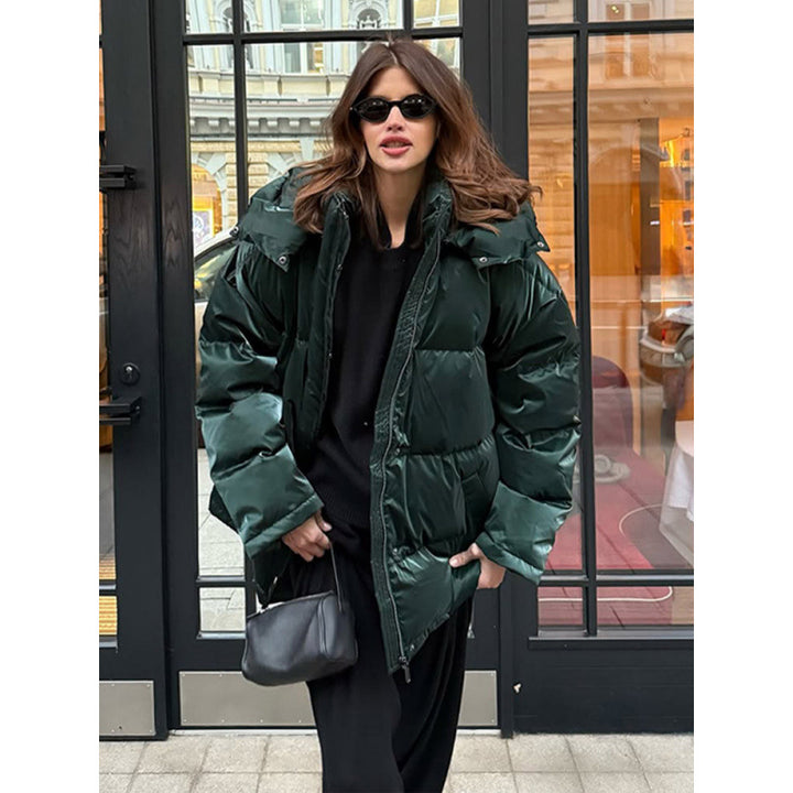 Damen Stepp-Winterjacke mit Taillenkordel und hohem Stehkragen Drune