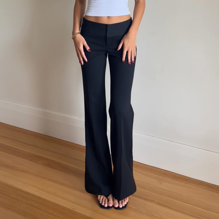 Damen Hochtaillierte Stretch-Flaredhose mit ausgestelltem Bein Drune